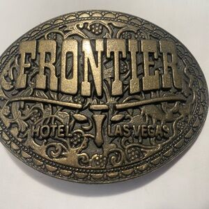 Frontier Hotel Las Vegas Belt Buckle - Antique Gold